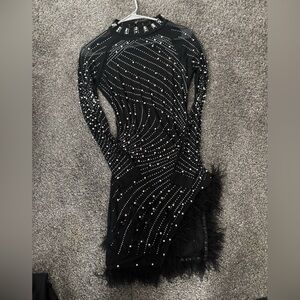 Elegant Black Beaded Dress